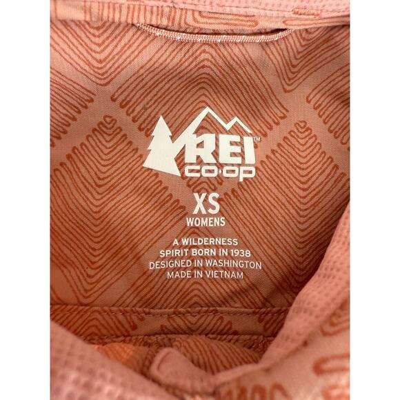 Rei Co op Size XS Stretch Diamond Casual Button Shirt Pink Short Sleeve Collar - Picture 6 of 9